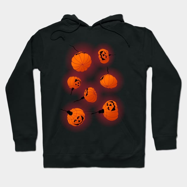 Halloween Light Pumpkins Hoodie by zeljkica